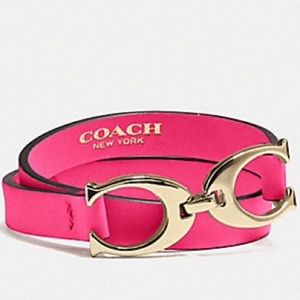 Coach Twin Signature C Double Wrap Bracelet.